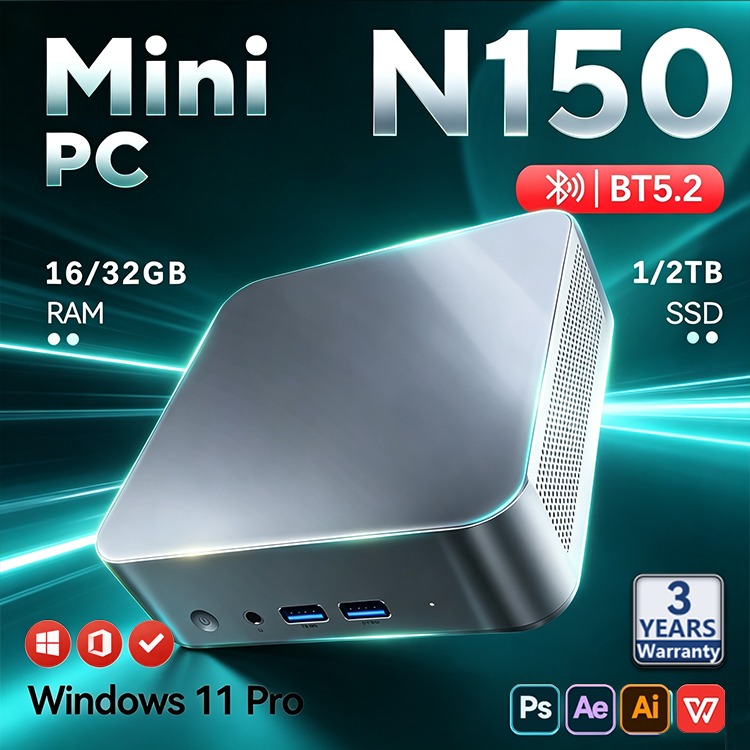 Pc Gaming Intel - 2026 Intel N150 Mini-PC Tragbarer Gaming-PC