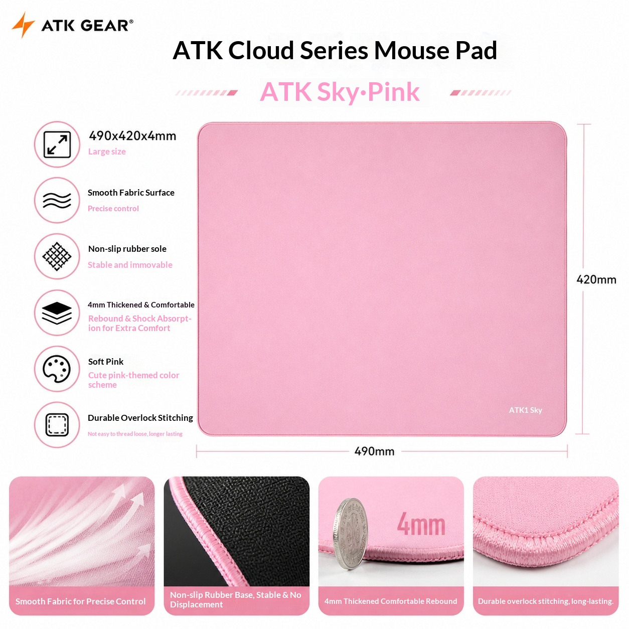 ATK Sky Pink, großes Gaming-Ma – Pc Gaming Pink Bewertung und Preis